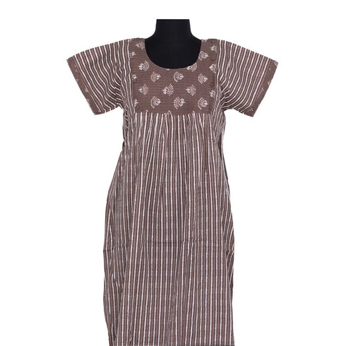 Nstyle Cotton Nighty PLEATED L