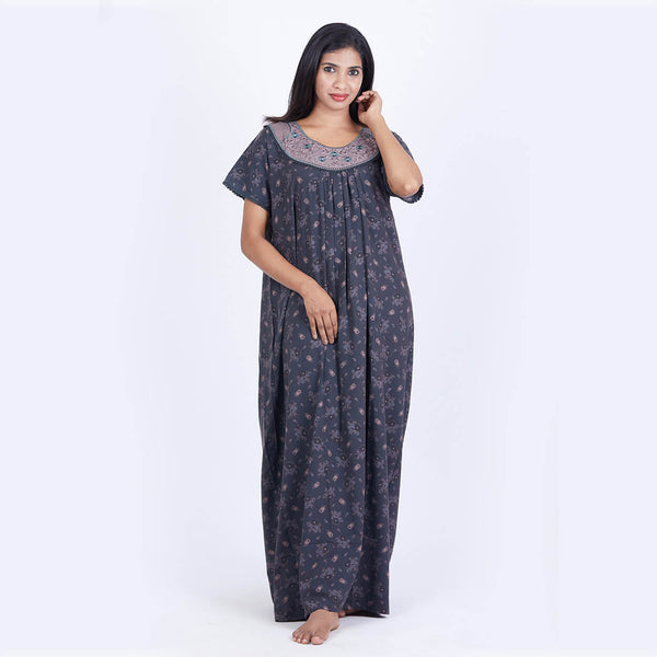 SHANDAR Rayon Nighty PLEATED L