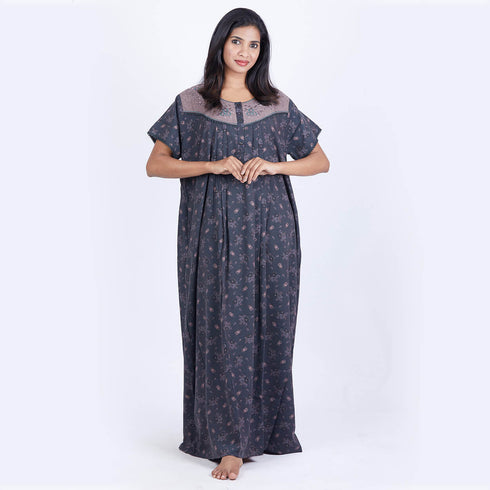 SHANDAR Rayon Nighty PLEATED L