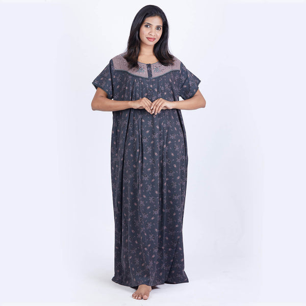 SHANDAR Rayon Nighty PLEATED L