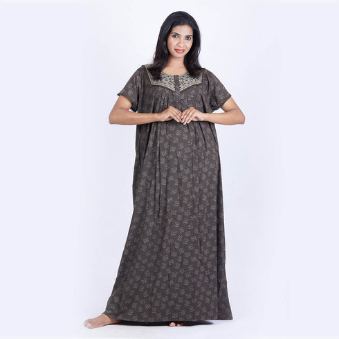SHANDAR Rayon Nighty PLEATED L