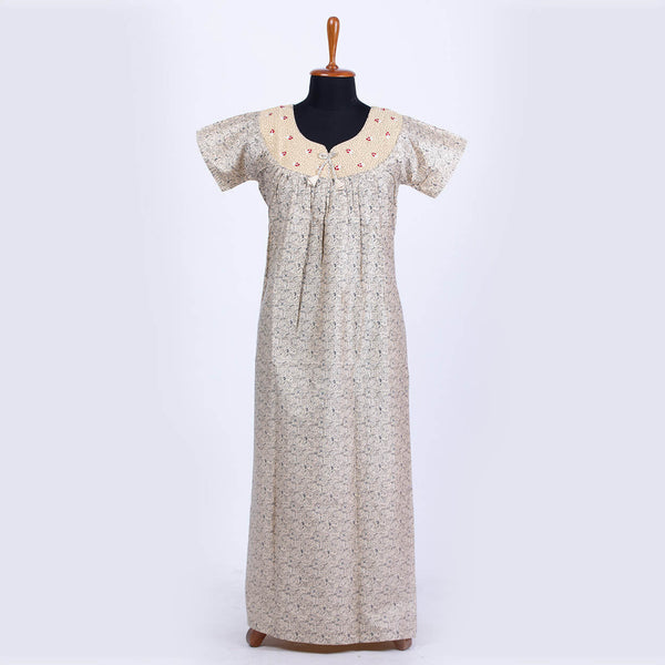 Nstyle Cotton Nighty PLEATED M