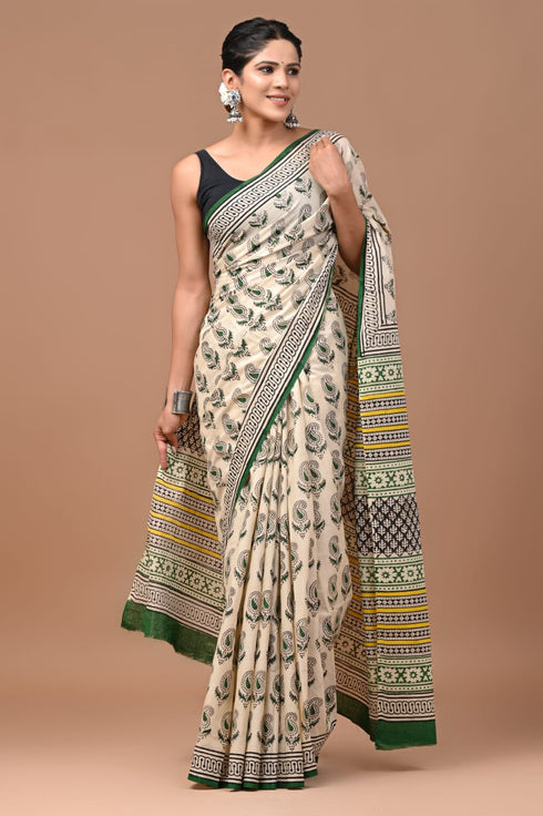 Jaipur Hand Block Print Saree