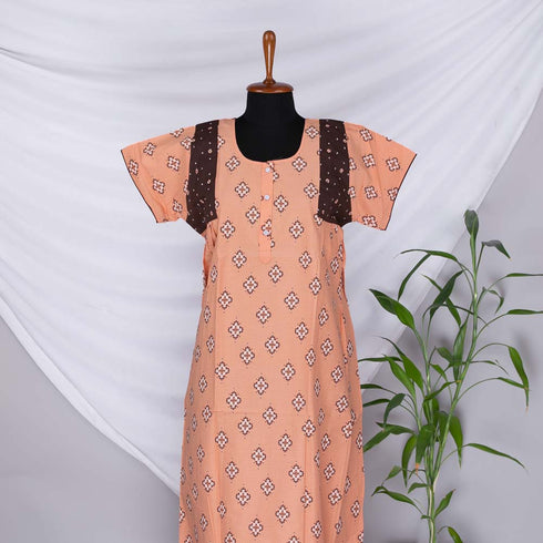 Nstyle Cotton Nighty Pleated (Size XL)